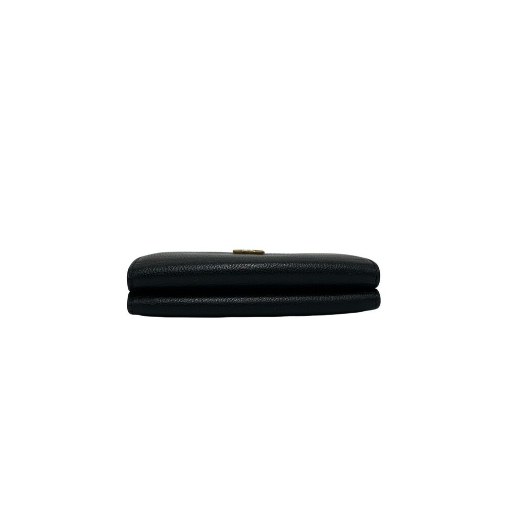 CHANEL Coco Mark Leather Tri-fold Wallet, Genuine Leather, Double Snap Closur... - Picture 3 of 10